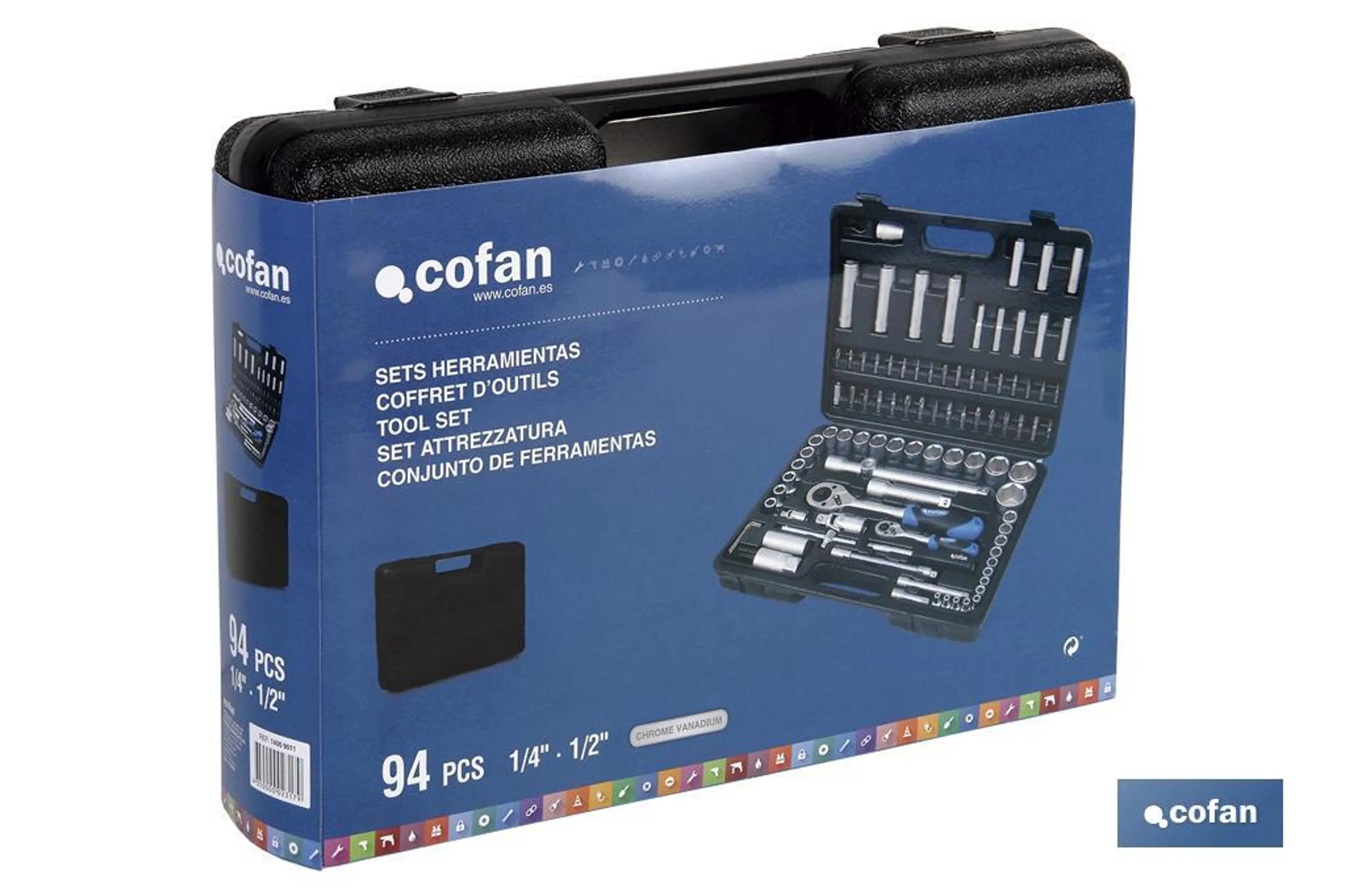 MALETÍN 94 PCS STANDARD 1/4" Y 1/2"